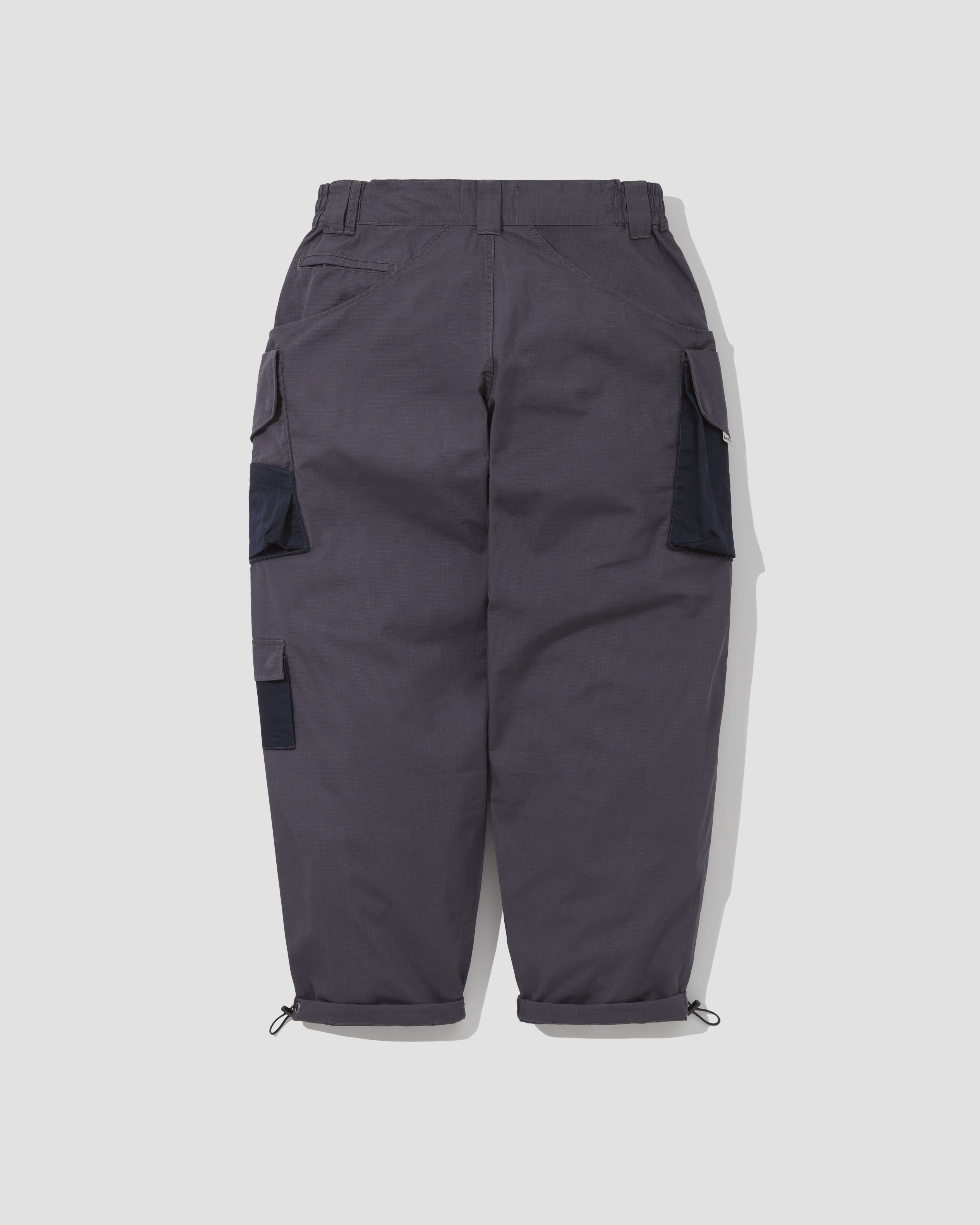 Slanted Pockets Cargo Pants - Polyester Ripstop Grey