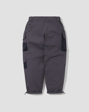 Slanted Pockets Cargo Pants - Polyester Ripstop Grey