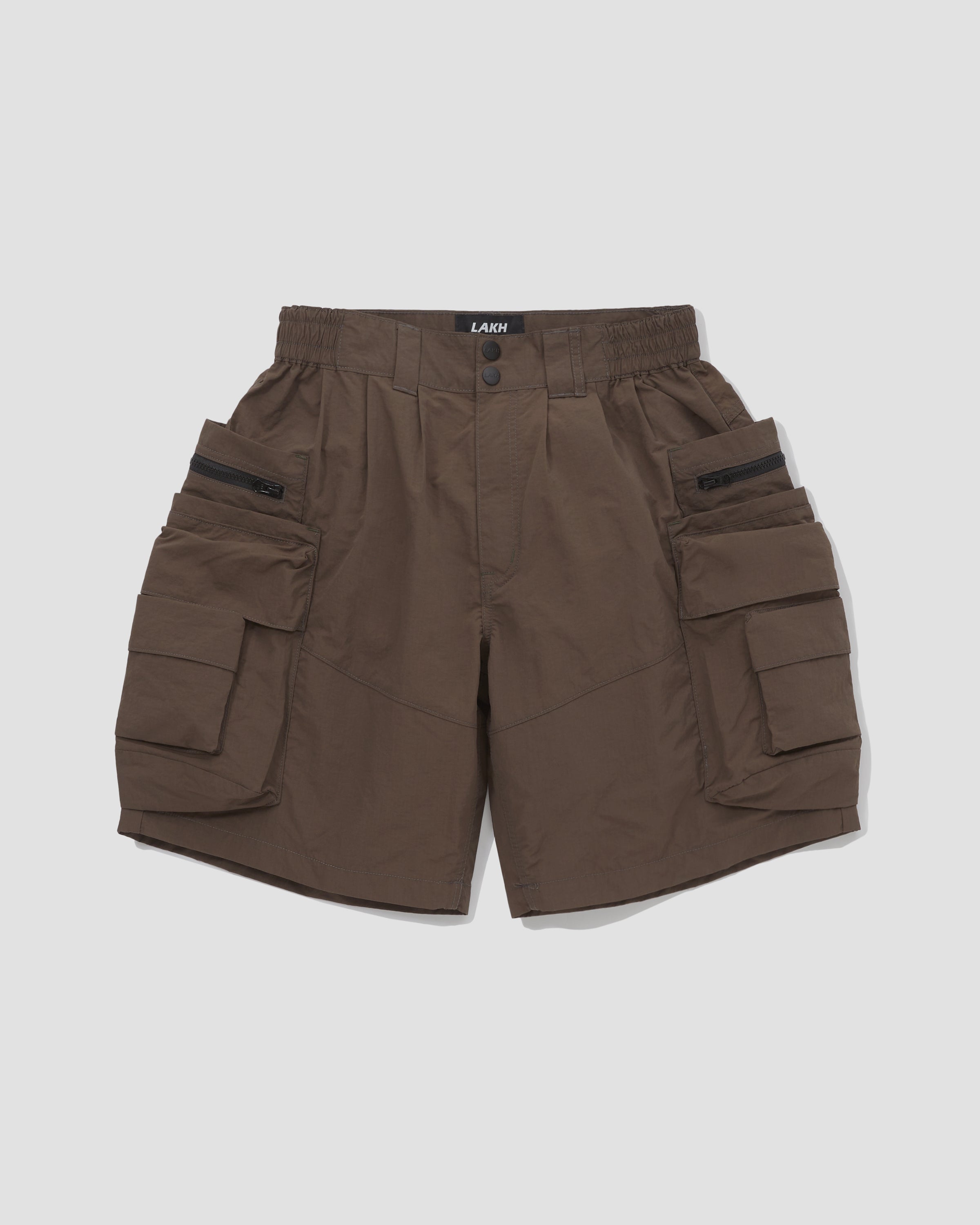 Patch Pockets Utility Shorts - Brown