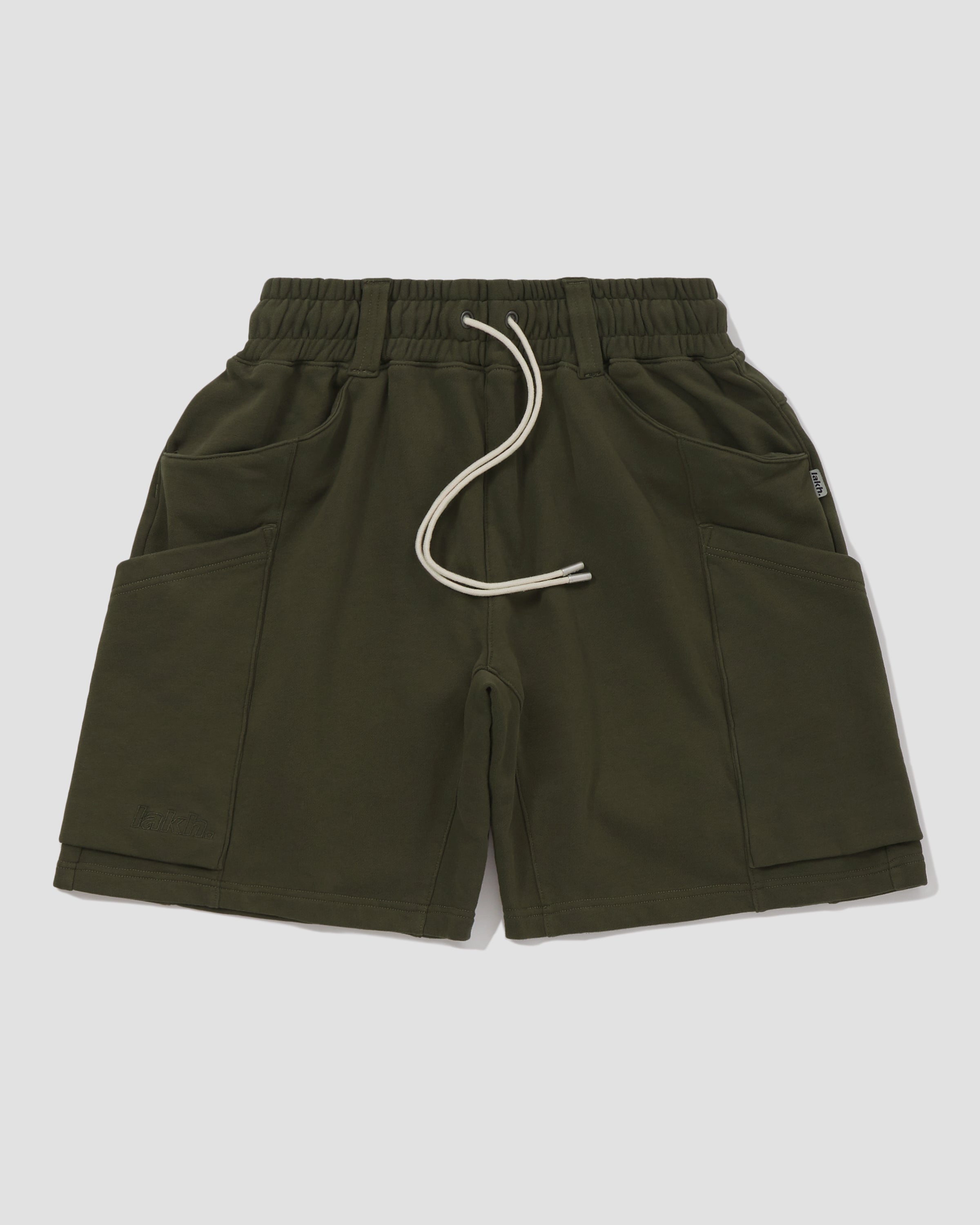 Knitted Deep Cargo Shorts - Dark Green