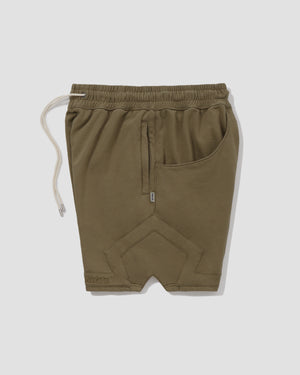 Knitted Diamond Shorts - Olive