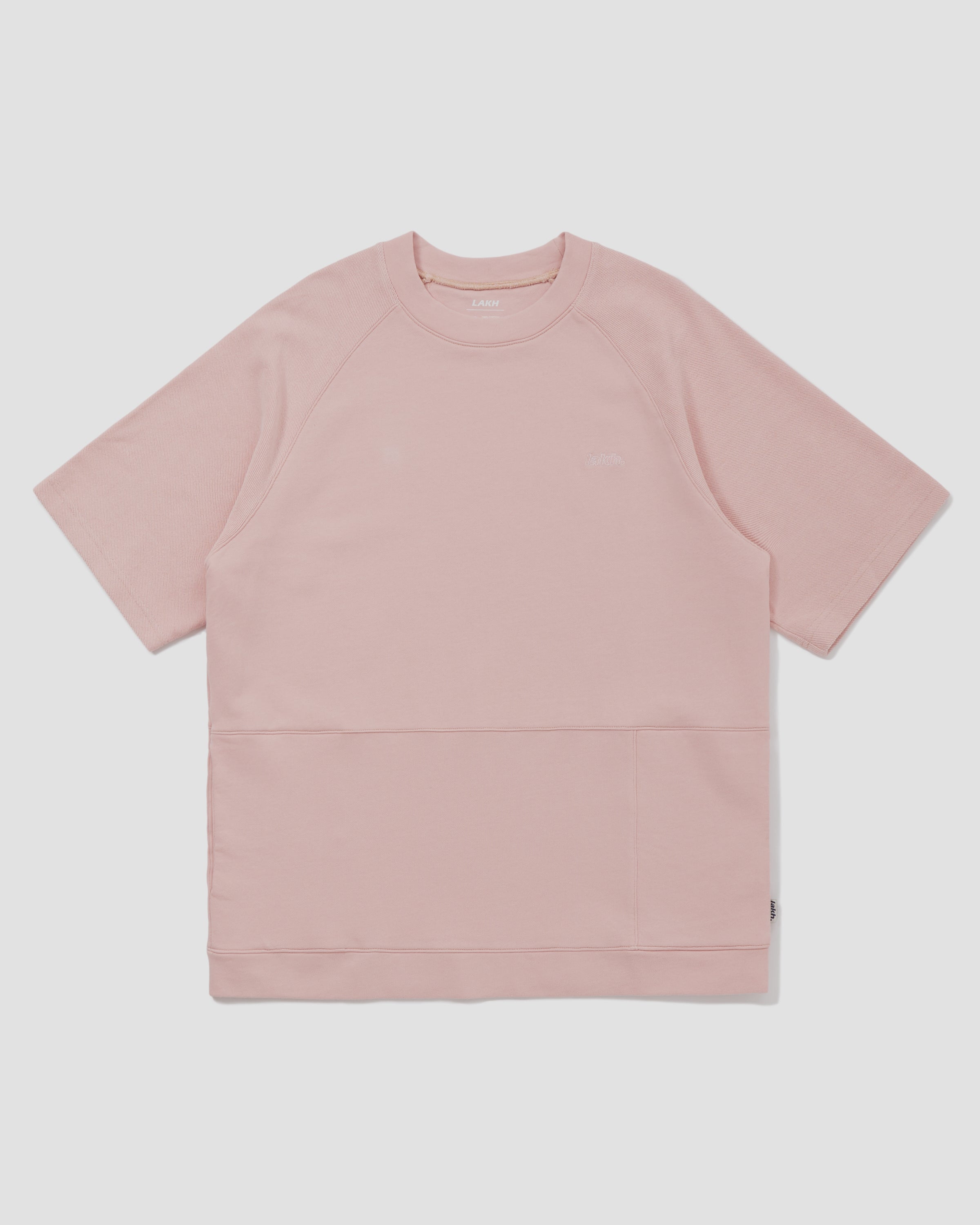 Knitted Patch Tee - Pale Pink