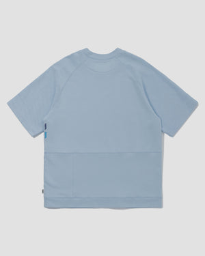 Knitted Patch Tee - Stone Blue