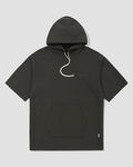 Knitted Short Sleeve Hoodie - Dark Grey