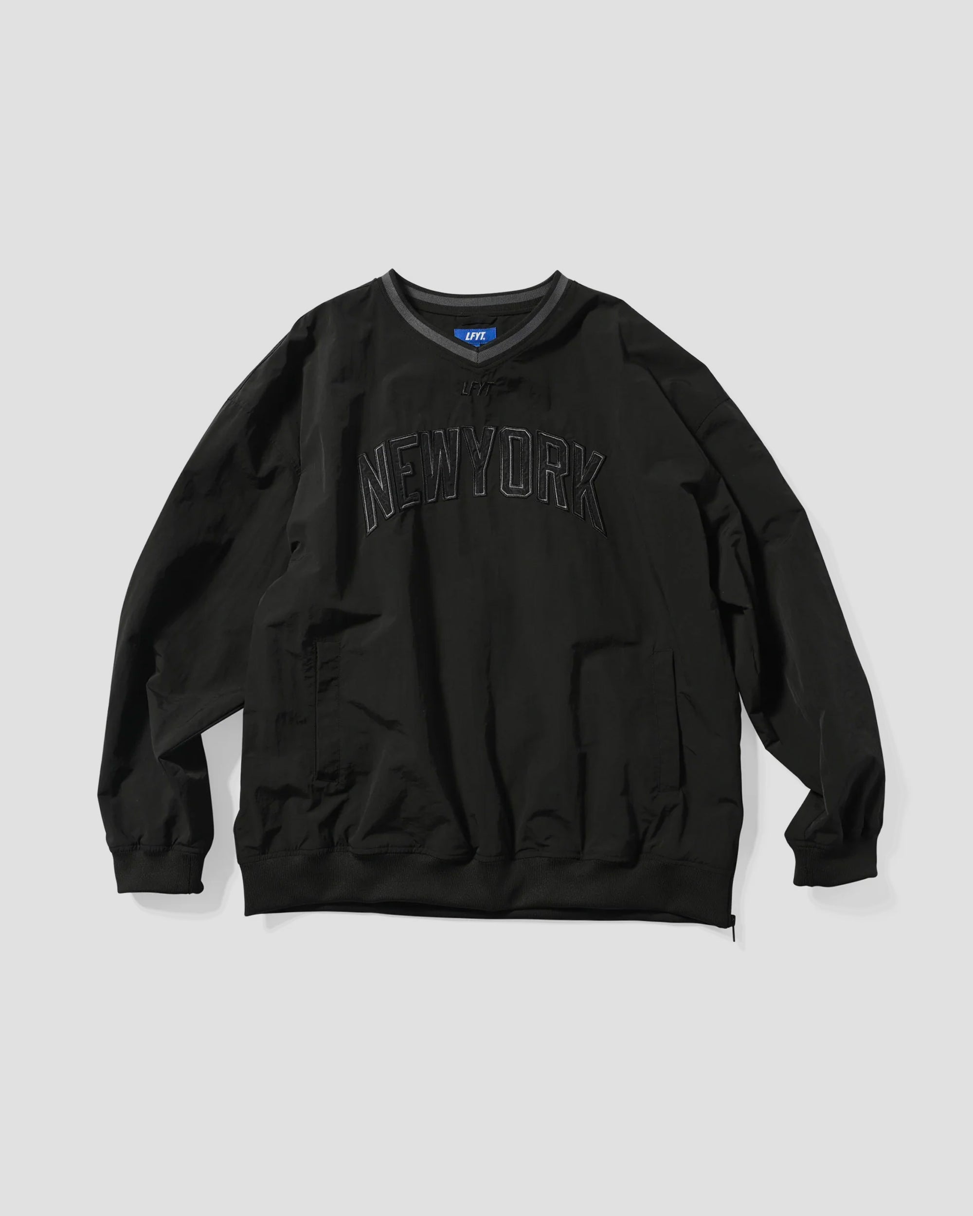 LFYT Nylon V-Neck Wind Shirt - Black