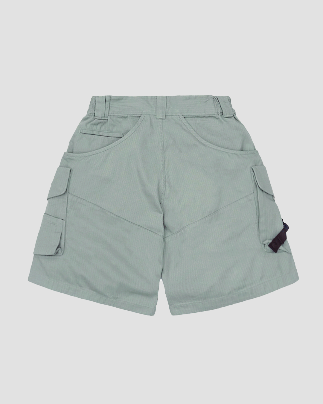Slanted Pockets Cargo Shorts - Herringbone Olive