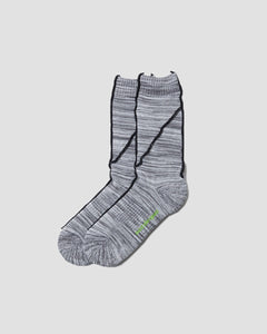 NOZZLE QUIZ Overlock Midcalf socks - Sewn Stone
