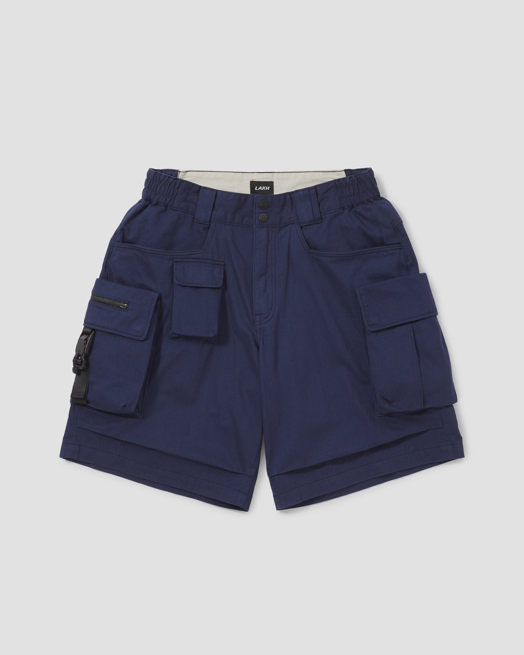 Classic Ten Pockets Cargo Shorts - Herringbone Navy